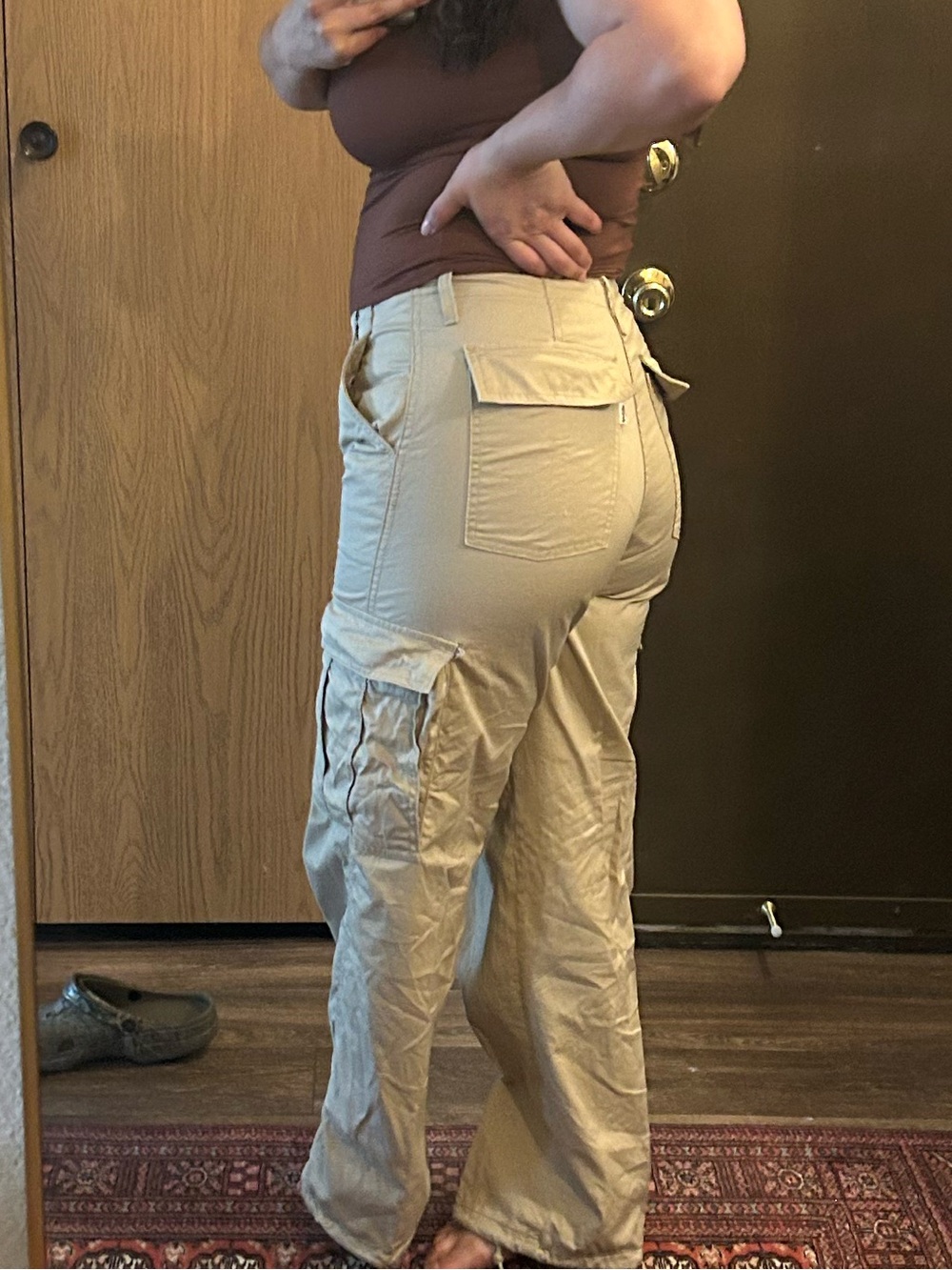 NWT Levi’s ‘94 Baggy Cargo Pants Women’s Size 27 Beige Khaki Utility Drawstring